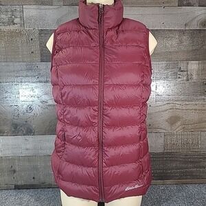 Eddie Bauer Womens Down Puffer‎ Vest Small EB650 Black Full Zip
